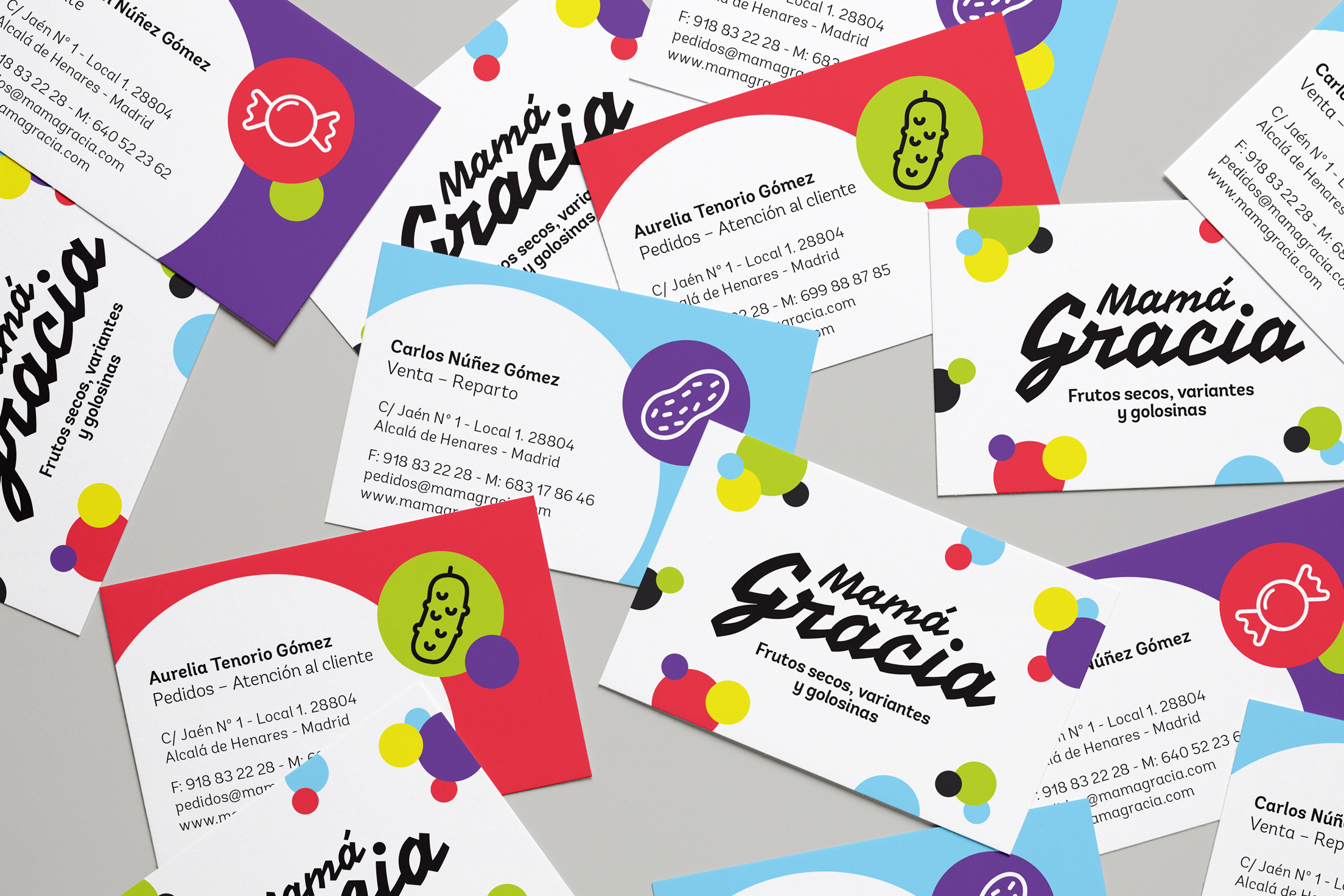 Diseño de tarjetas de visita para "Mamá Gracia"